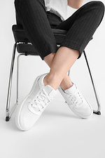 White Perforated Leather Sneakers  4205479 photo №1