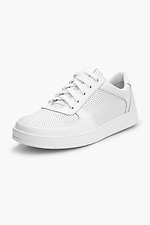 White Perforated Leather Sneakers  4205479 photo №6