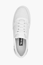 White Perforated Leather Sneakers  4205479 photo №8