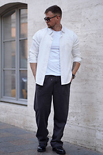 Klassisches, einfarbiges Herrenhemd aus Tencel Comfort White Teamv 8034479 Foto №2