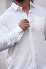 Klassisches, einfarbiges Herrenhemd aus Tencel Comfort White Teamv 8034479 Foto №6