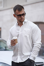 Klassisches, einfarbiges Herrenhemd aus Tencel Comfort White Teamv 8034479 Foto №7