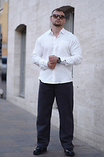 Klassisches, einfarbiges Herrenhemd aus Tencel Comfort White Teamv 8034479 Foto №8