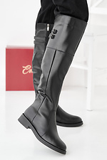 Schwarze Winterstiefel aus Leder für Damen  2505480 Foto №1