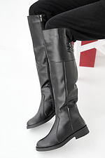 Schwarze Winterstiefel aus Leder für Damen  2505480 Foto №6