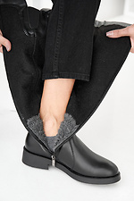 Schwarze Winterstiefel aus Leder für Damen  2505480 Foto №7