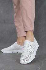White mesh summer leather sneakers  8019480 photo №1