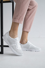 White mesh summer leather sneakers  8019480 photo №2