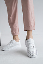 White mesh summer leather sneakers  8019480 photo №4