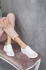 White mesh summer leather sneakers  8019480 photo №9