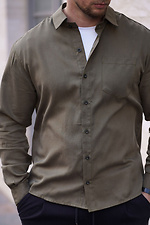 Klassisches Herrenhemd in Unifarbe, Tencel Comfort Olive Teamv 8034480 Foto №3