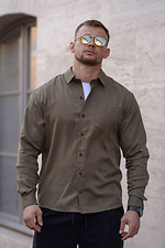 Klassisches Herrenhemd in Unifarbe, Tencel Comfort Olive Teamv 8034480 Foto №5