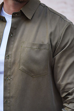 Klassisches Herrenhemd in Unifarbe, Tencel Comfort Olive Teamv 8034480 Foto №8