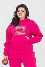 Утеплене худі KAMALA "Striped Heart" рожеве Garne 9001480 фото №1
