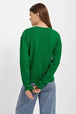Long green jumper with cutout  4038481 photo №2