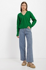 Long green jumper with cutout  4038481 photo №3