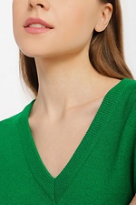 Long green jumper with cutout  4038481 photo №4