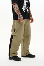 Wide trousers made of stretch nylon "Yamaguti", light olive TUR WEAR 8037481 photo №2
