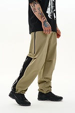 Wide trousers made of stretch nylon "Yamaguti", light olive TUR WEAR 8037481 photo №3