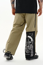 Wide trousers made of stretch nylon "Yamaguti", light olive TUR WEAR 8037481 photo №4