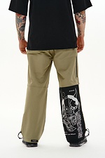 Wide trousers made of stretch nylon "Yamaguti", light olive TUR WEAR 8037481 photo №5