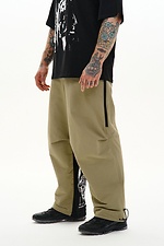 Wide trousers made of stretch nylon "Yamaguti", light olive TUR WEAR 8037481 photo №7