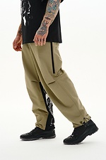 Wide trousers made of stretch nylon "Yamaguti", light olive TUR WEAR 8037481 photo №8