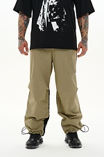 Wide trousers made of stretch nylon "Yamaguti", light olive TUR WEAR 8037481 photo №9