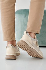 Women's spring-autumn milky leather sneakers  2505482 photo №4