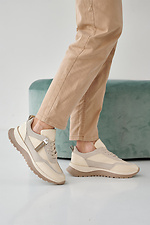 Women's spring-autumn milky leather sneakers  2505482 photo №5