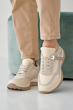 Women's spring-autumn milky leather sneakers  2505482 photo №6