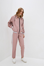 Women's sweatpants made of raincoat fabric with stripes on the sides Garne 3038482 photo №2