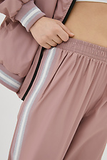 Women's sweatpants made of raincoat fabric with stripes on the sides Garne 3038482 photo №5