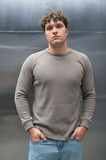 Warmer Herren-Strickpullover, beiger Winterpullover Teamv 8034482 Foto №3