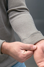 Warmer Herren-Strickpullover, beiger Winterpullover Teamv 8034482 Foto №7