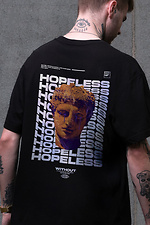 Men's Oversized T-Shirt with Print Hopeless Black Without 8049482 photo №2