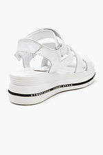White Leather Platform Sandals  4205483 photo №3