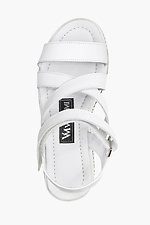 Białe skórzane sandały na platformie  4205483 zdjęcie №4