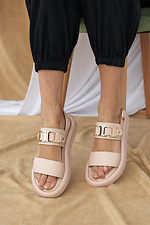 Pink leather summer platform sandals  8019483 photo №4