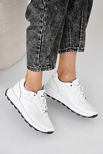 Women's white spring-autumn leather sneakers  2505484 photo №1