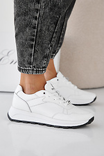 Women's white spring-autumn leather sneakers  2505484 photo №6