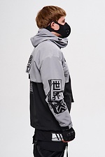 Windbreaker with "Darknet" prints, gray and black TUR WEAR 8037484 photo №3