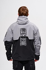 Windbreaker with "Darknet" prints, gray and black TUR WEAR 8037484 photo №5