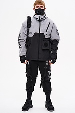 Windbreaker with "Darknet" prints, gray and black TUR WEAR 8037484 photo №10