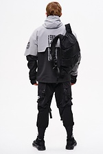 Windbreaker with "Darknet" prints, gray and black TUR WEAR 8037484 photo №14