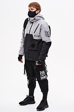 Windbreaker with "Darknet" prints, gray and black TUR WEAR 8037484 photo №17