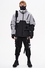 Windbreaker with "Darknet" prints, gray and black TUR WEAR 8037484 photo №18