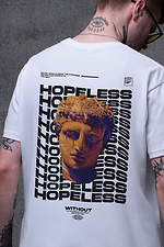 Herren-T-Shirt in Übergröße mit Hopeless-Print Weiß Without 8049484 Foto №2