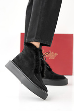 Black suede winter women's boots  2505485 photo №1