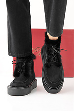 Black suede winter women's boots  2505485 photo №2